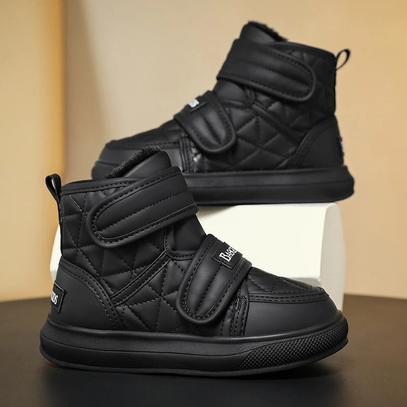 Kids Velcro Design Velvet Warm Fur Soft Shoes childrensterritory