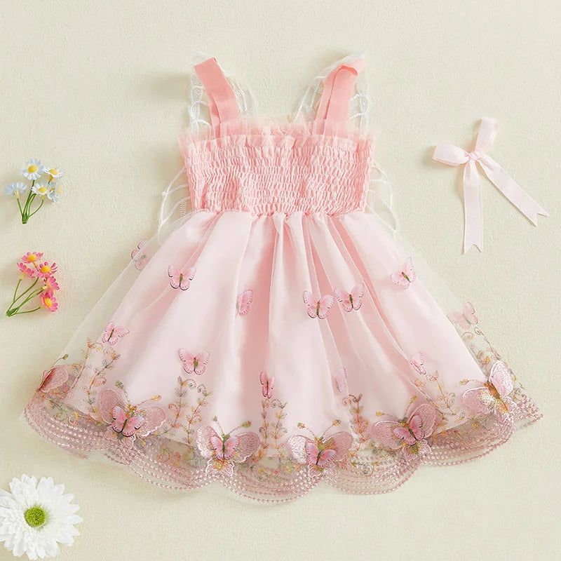 Girls’ Elegant Sleeveless Bow Design Princess Dress