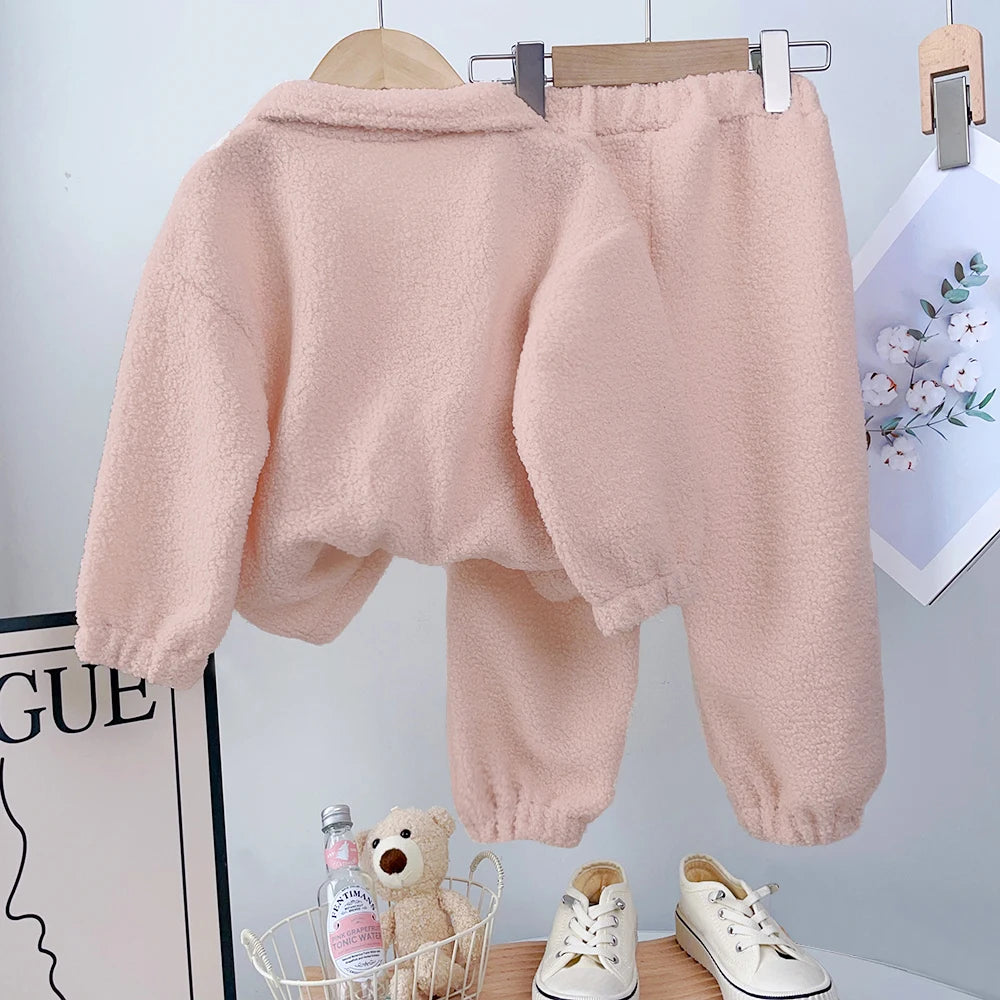 Kids’ Long-Sleeved Warm Casual Clothing Set childrensterritory
