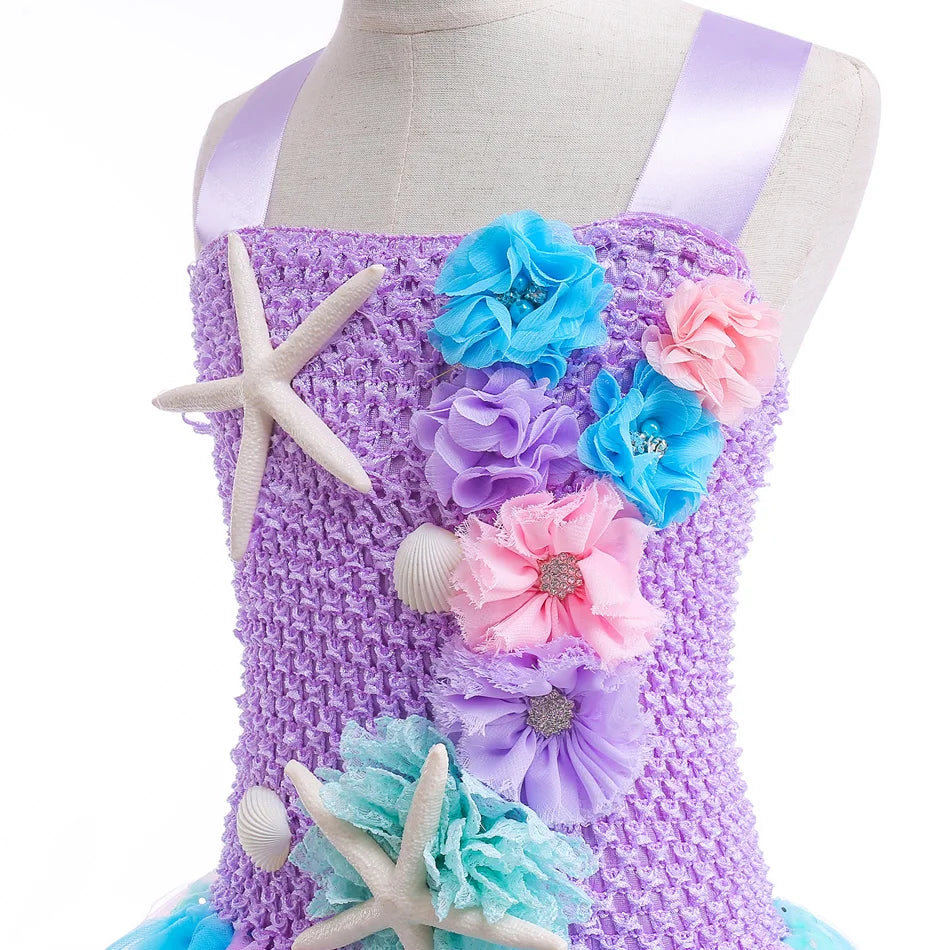 Girls Mermaid Style Tutu Princess Birthday/Halloween Party Dresses childrensterritory