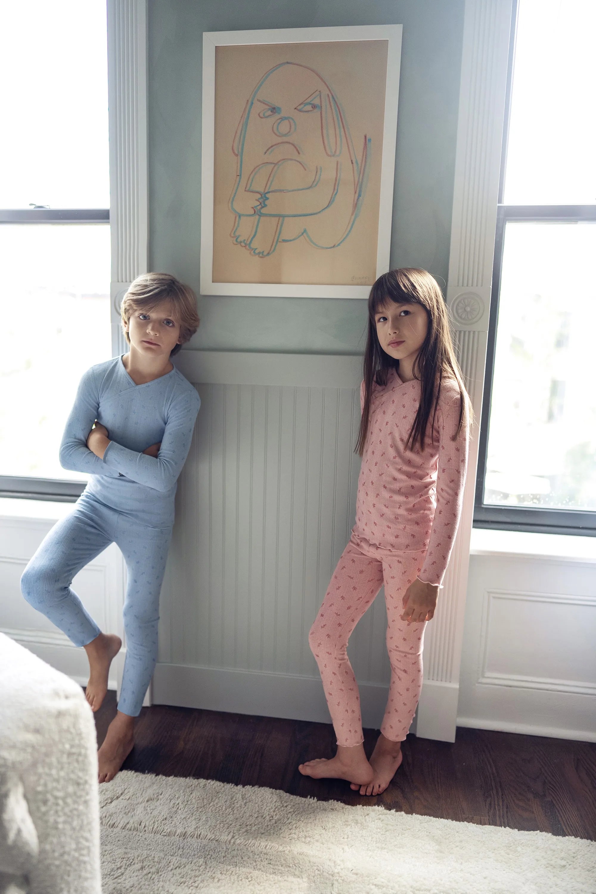 Floral Print Full Sleeve Winter Pajama Sets for Kids childrensterritory