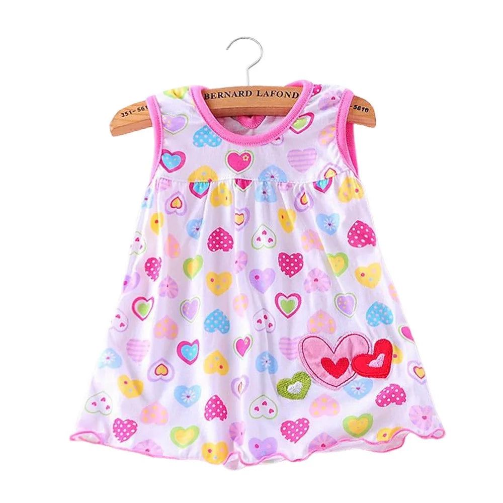 Baby Girl Soft Cotton Printed Summer Romper Dresses