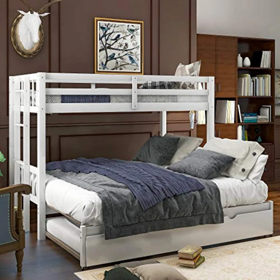 High-quality Twin Over Twin Pull-out Bunk Bed with Trundle