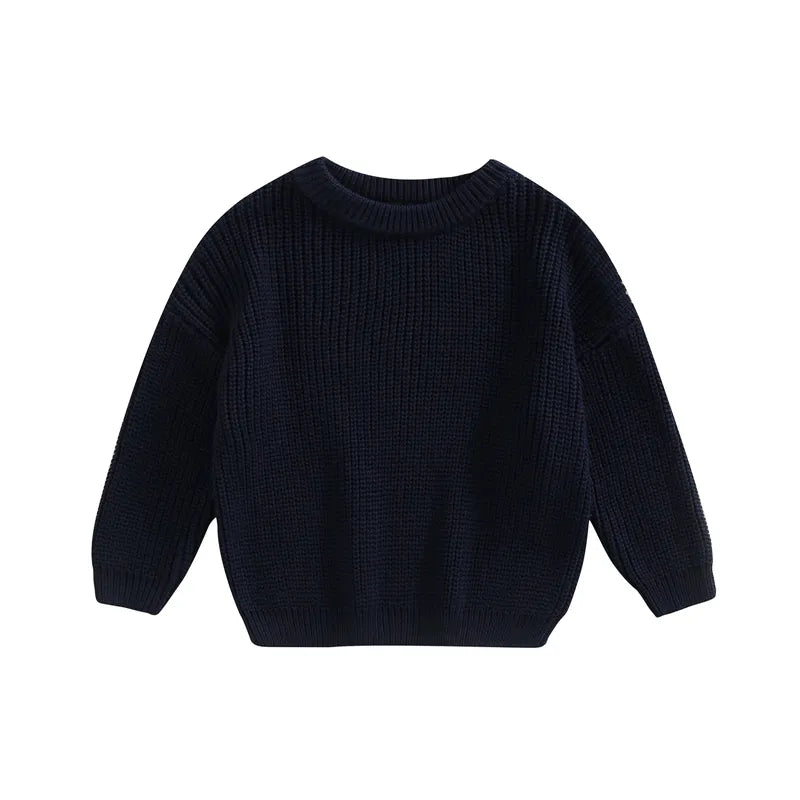 Baby Boys Girls Solid Color Long Sleeve Knit Sweaters childrensterritory