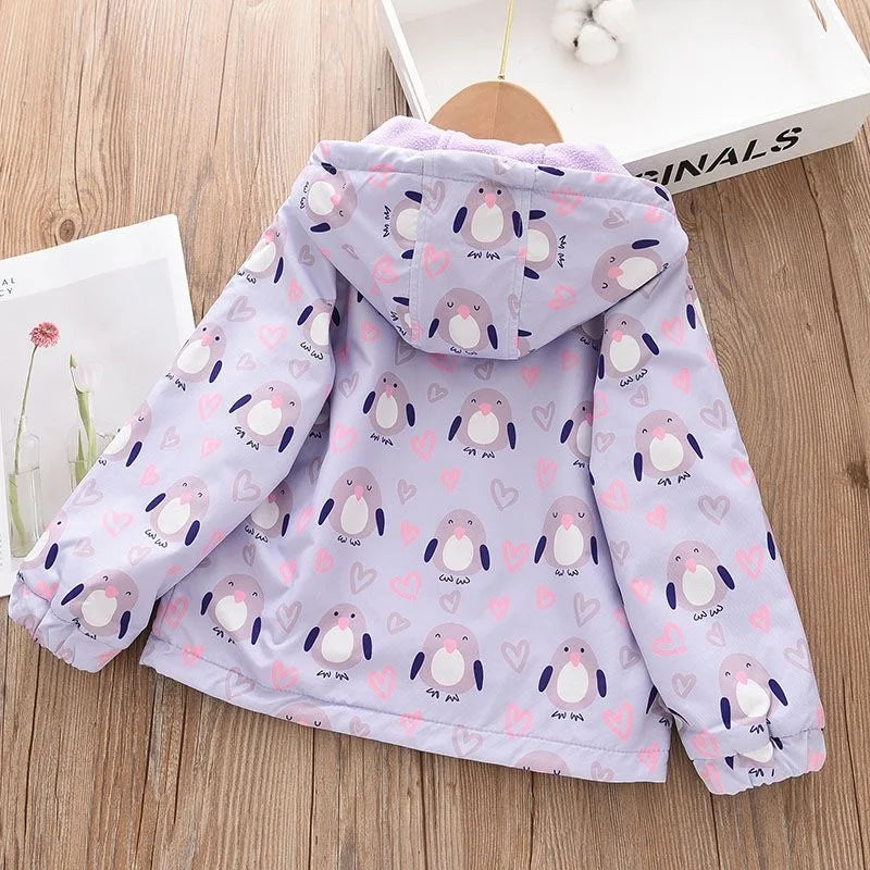 Kids Girls Double-Faced Cartoon Print Korean Style Coats childrensterritory
