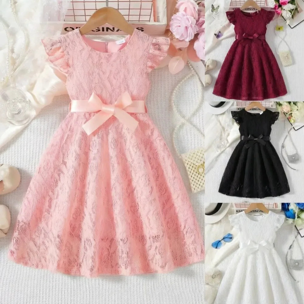 Kids Girls Floral Lace Casual Style Summer Dress