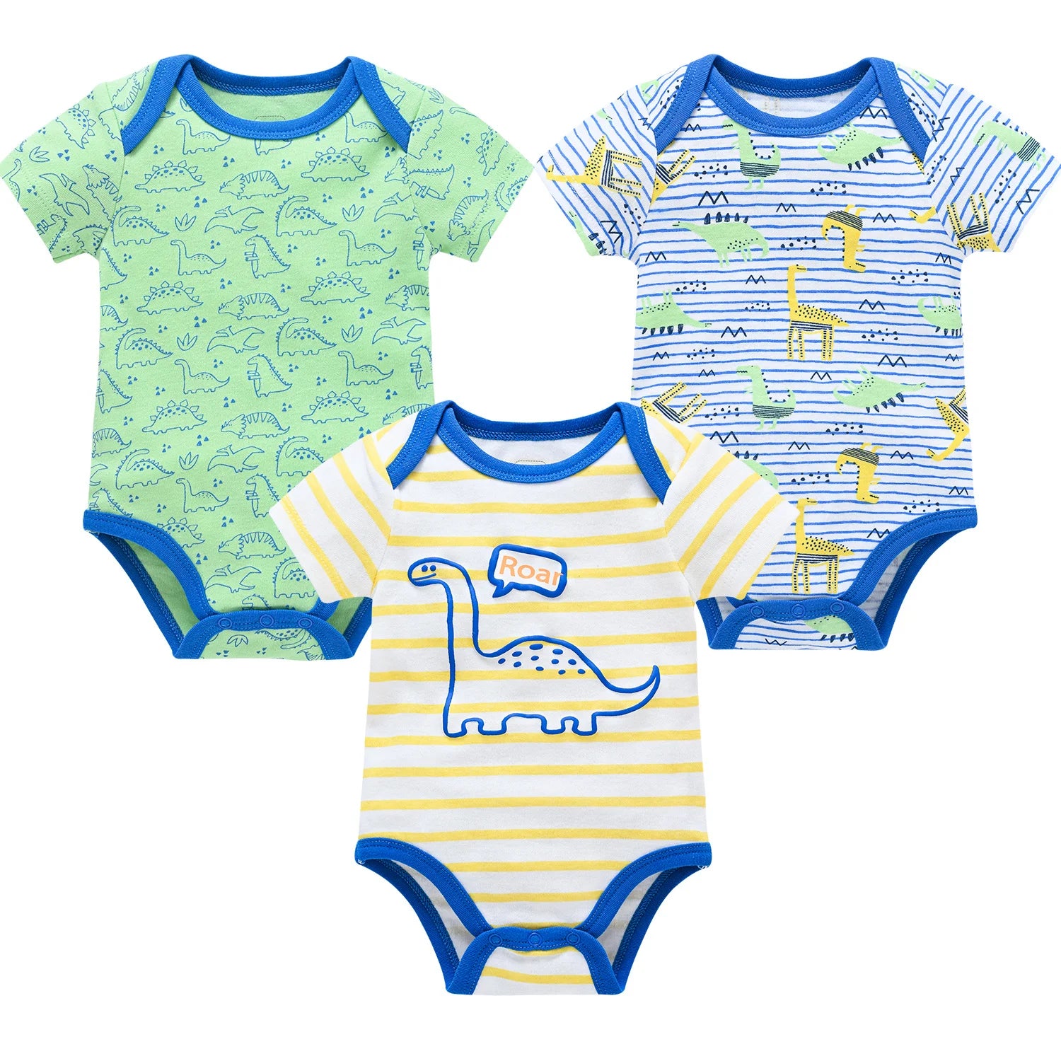 3PCS/Lot Newborn Baby Cartoon Printed Summer Romper