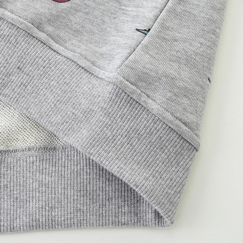 Cartoon Animals Print Cotton Sweatshirts For Boys