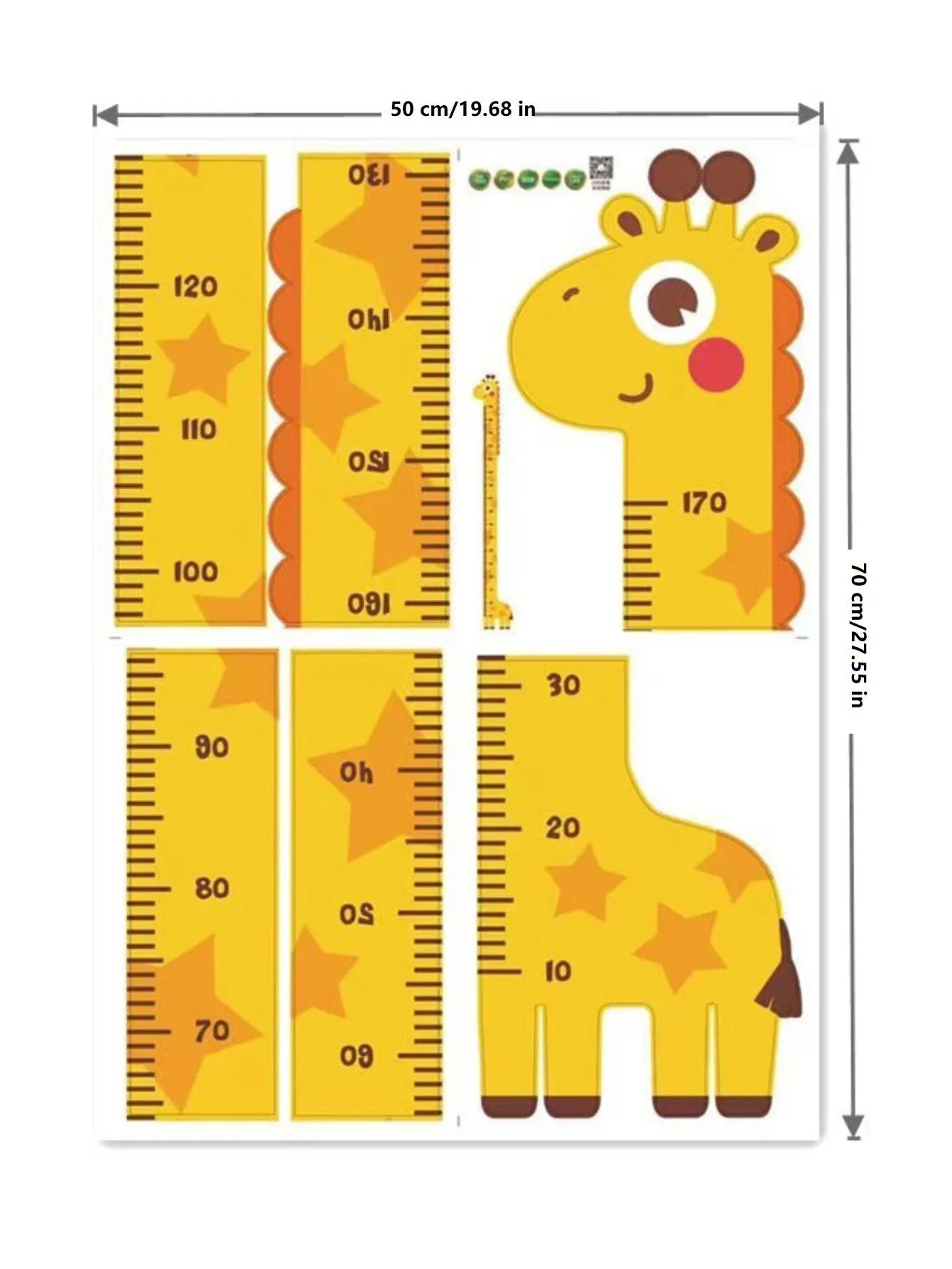 Kids Cute Cartoon Design Height Measuring Wall Ruler childrensterritory