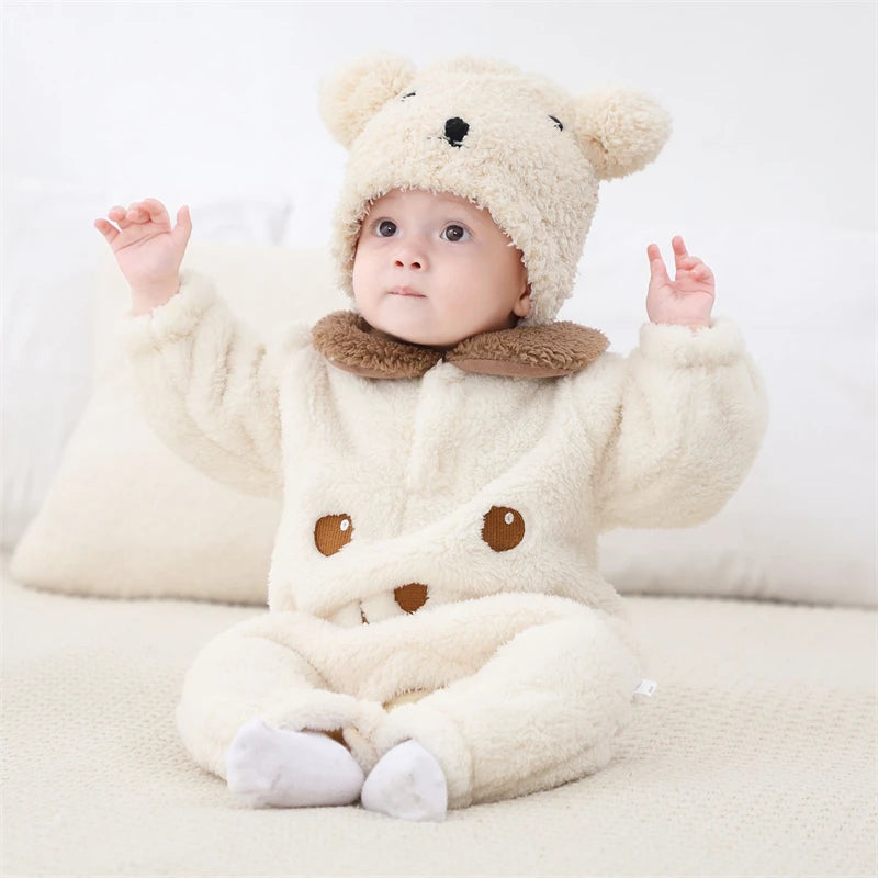 Newborn Baby Collar Design Soft Winter Bodysuit childrensterritory