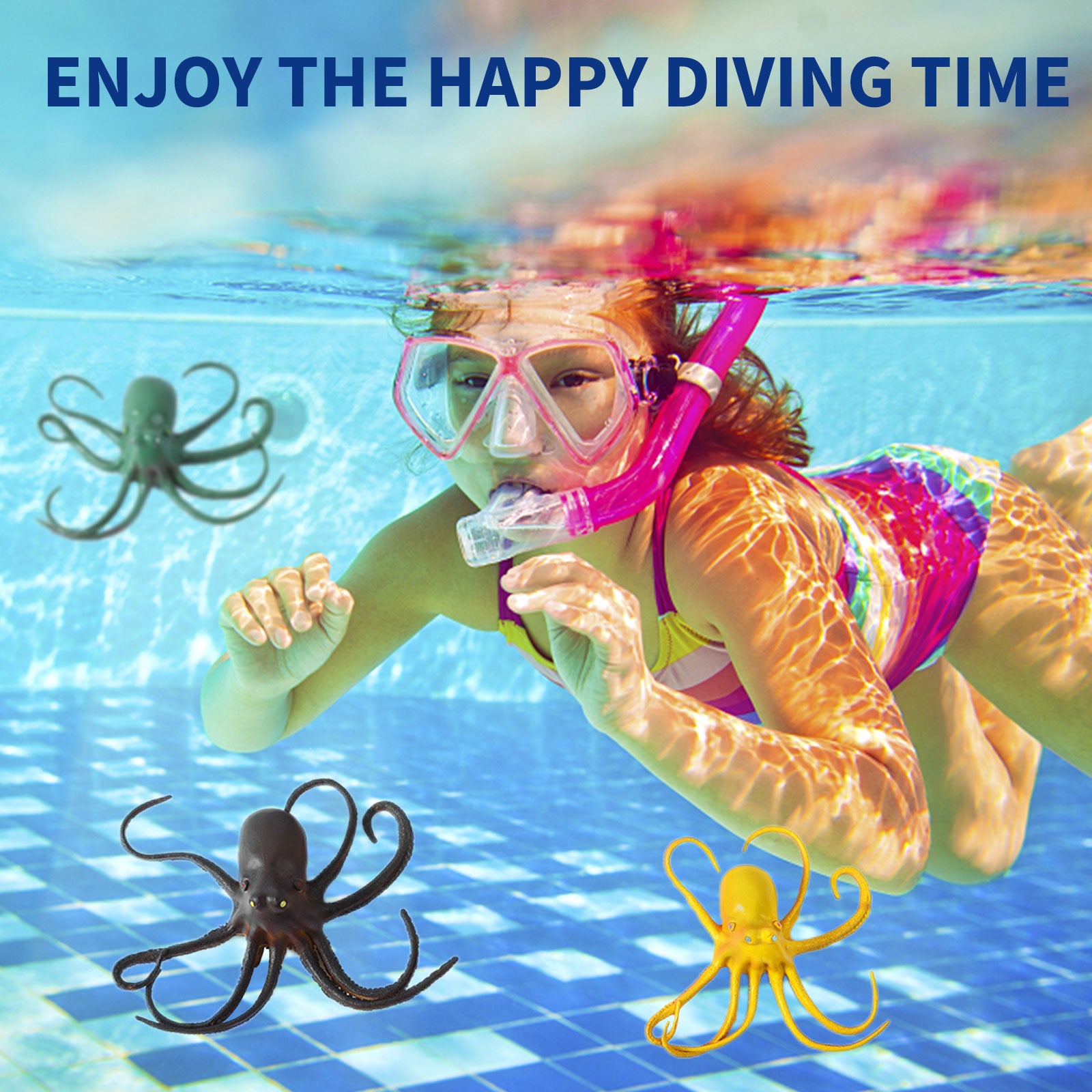 Child Diving Game Toys Set Pool Toys Octopus, Fish & Sea Turtle childrensterritory