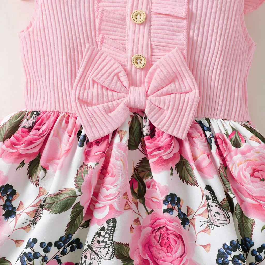 Little Girls Sleeveless Floral Princess Dress for Summer childrensterritory
