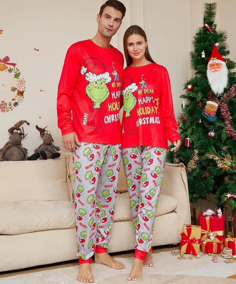 GRC Cartoon Print Matching Christmas Family Pajamas childrensterritory