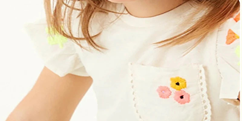 Kids Girls Embroidery Top and Bottom Cotton Clothes Sets childrensterritory