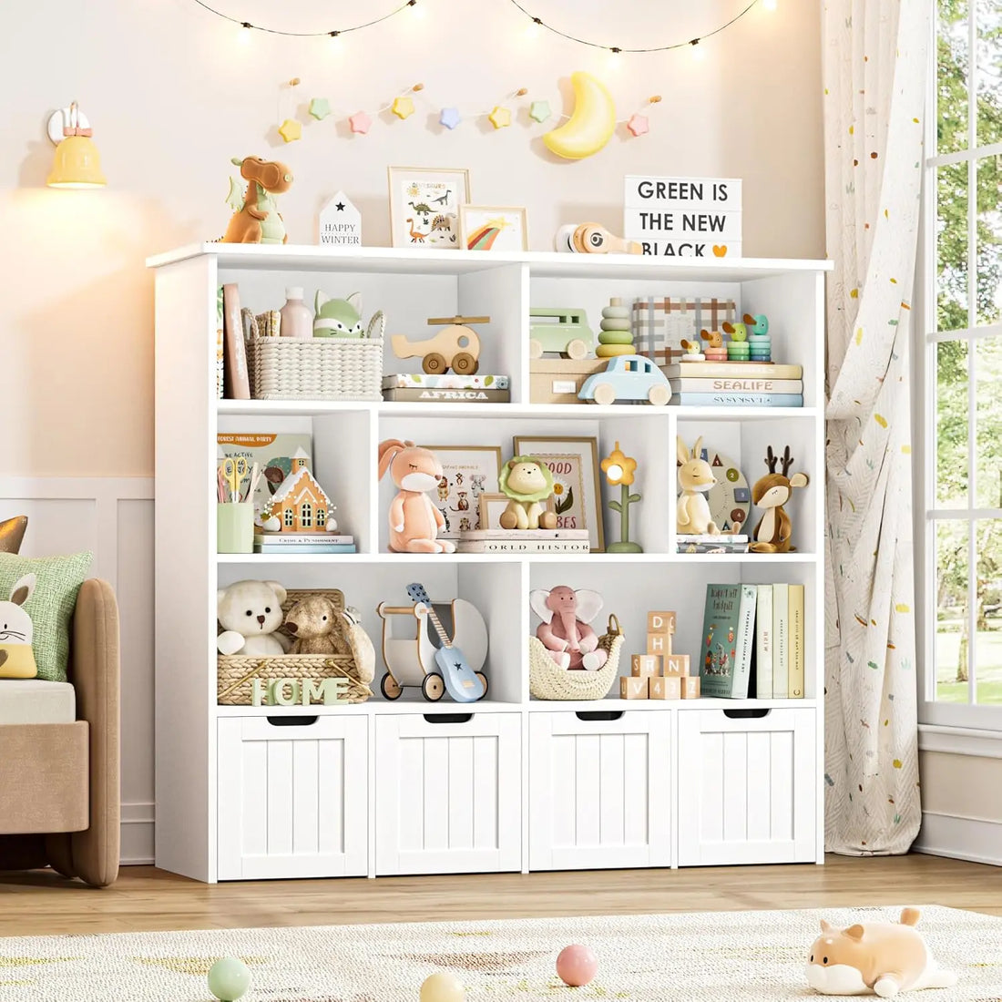 Kids Toy Organization With 4 Removable Drawers and 7 Cubbies