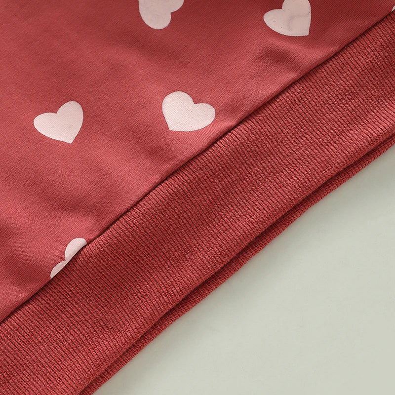 Baby Boys Heart Print Crew Neck Warm Sweatshirt childrensterritory