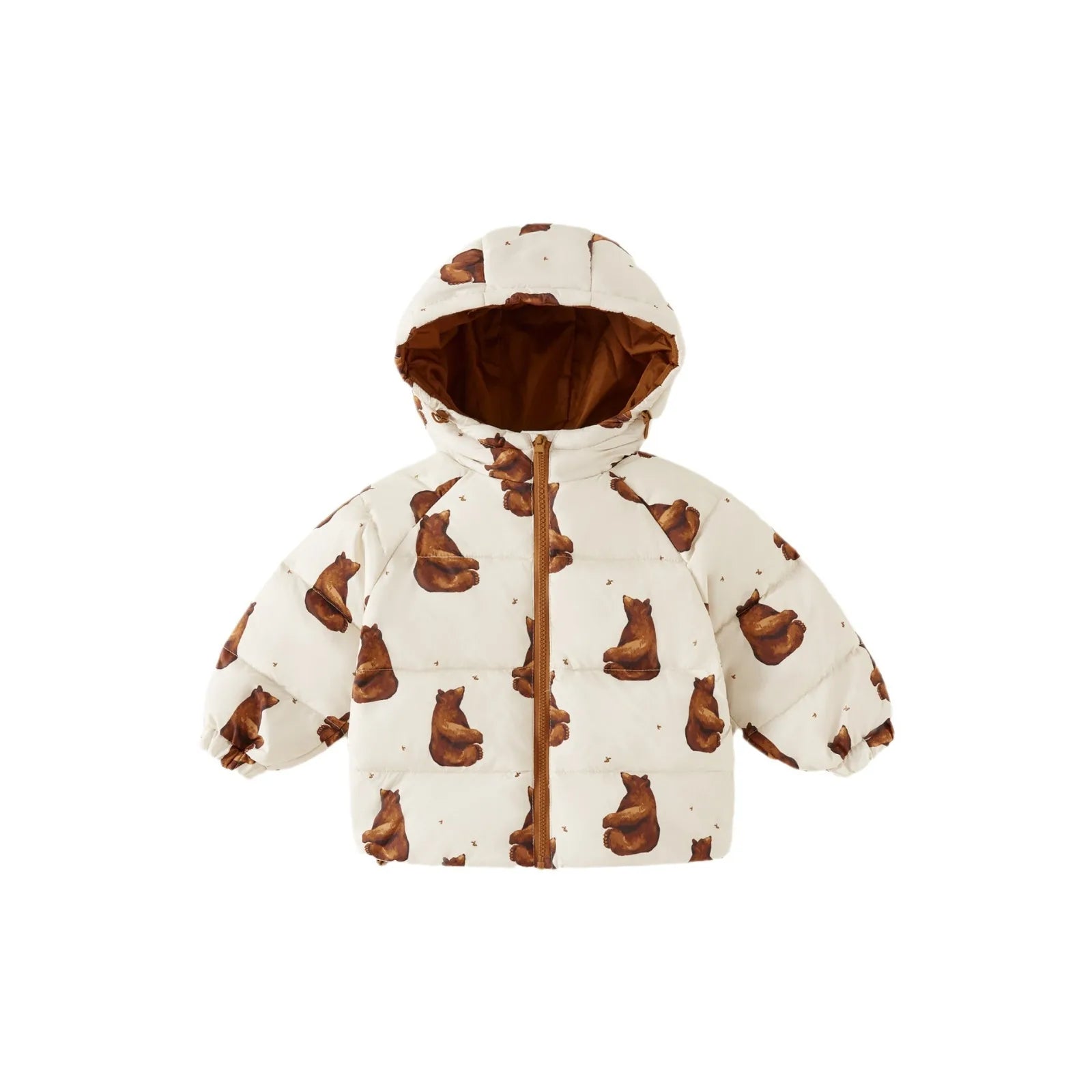 Little Girls Cartoon Print Down Hooded Jackets for Winter childrensterritory