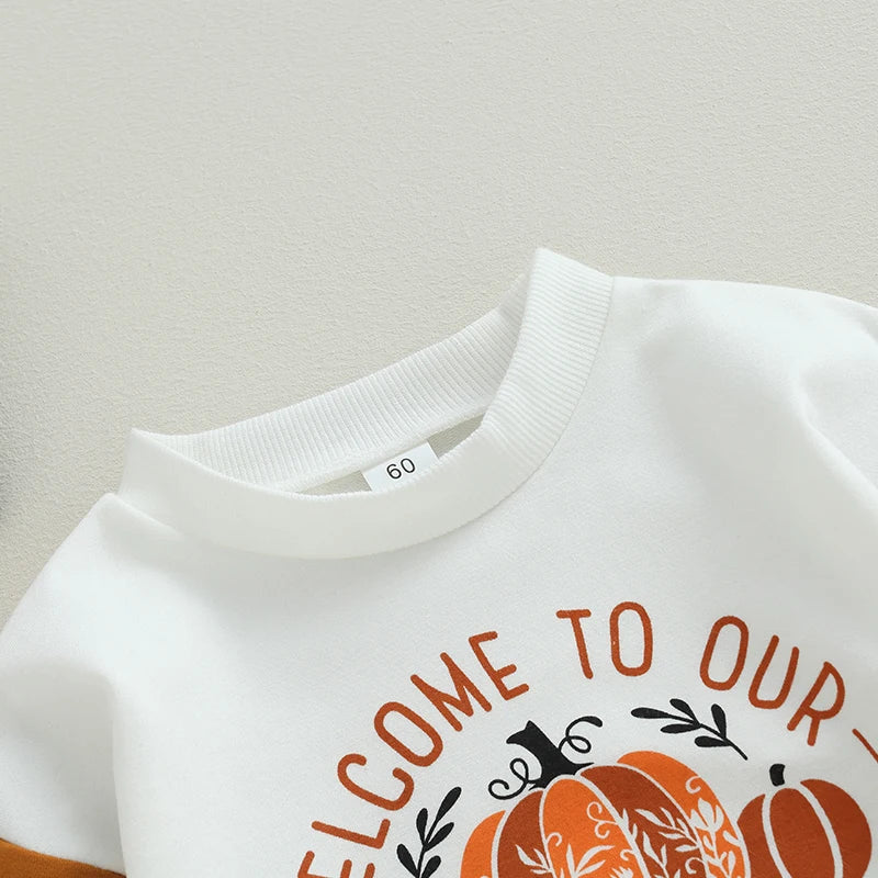 Baby Girl/Boy Letters Pumpkin Print Halloween Bodysuit
