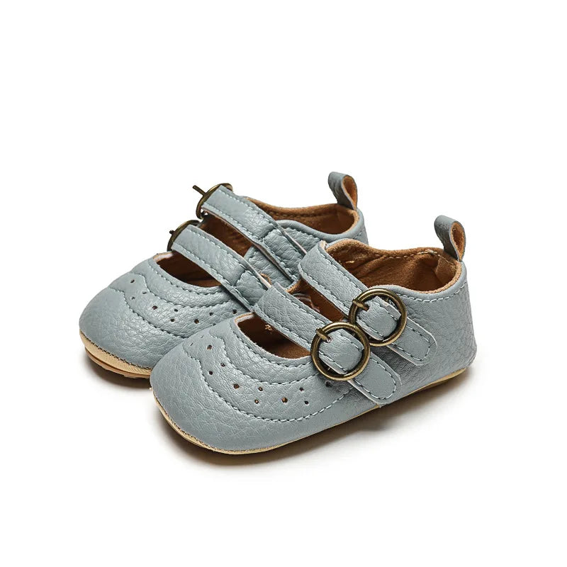 Soft Soled Retro Style Anti-Slip Baby Girl Flat Shoes childrensterritory