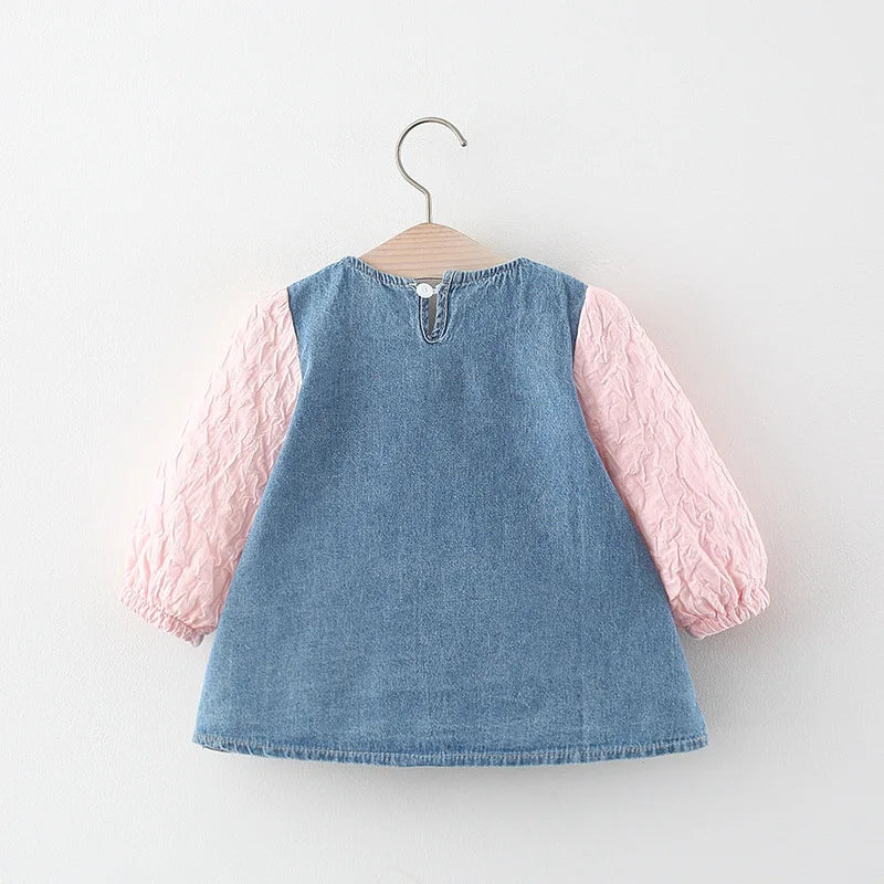 Bow Design Denim Costume For New Born Baby Girl childrensterritory