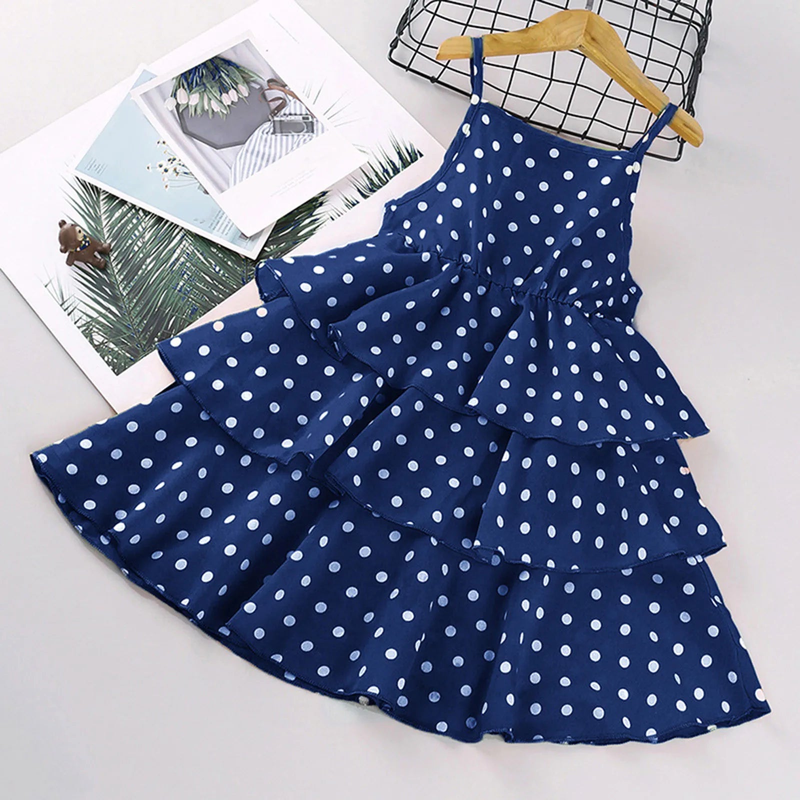 Toddler Girls Hearts Printing Ruffle Summer Dress