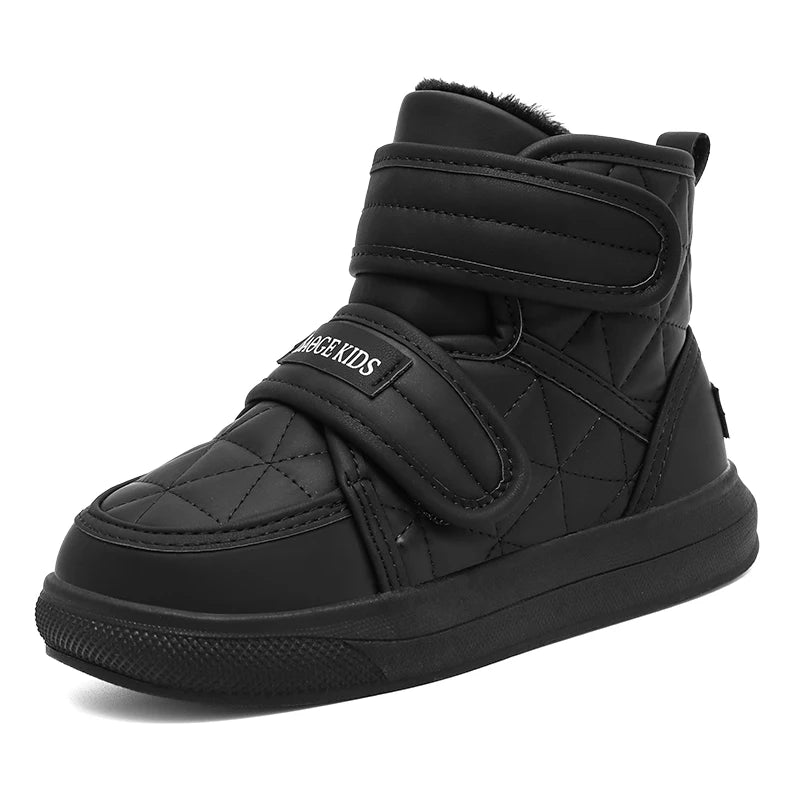 Kids Velcro Design Velvet Warm Fur Soft Shoes childrensterritory