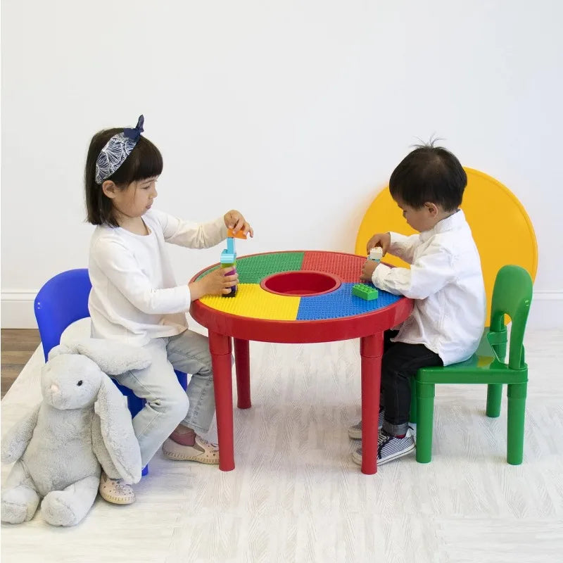 2-in-1 Kids Activity Table and 2 Chairs Set