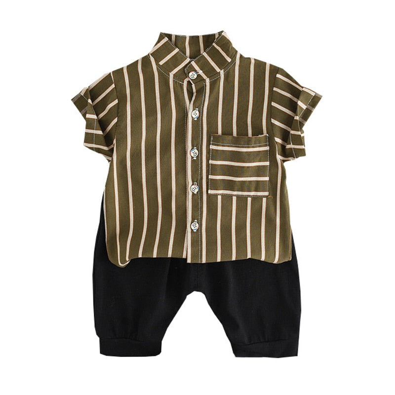 Baby Boys Striped Shirt and Shorts, Casual Outfit Sets childrensterritory