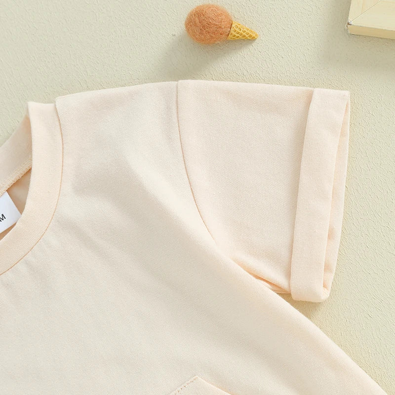 Baby Boys Short Sleeve Pocket T-Shirt and Elastic Shorts 2 Piece Outfits childrensterritory