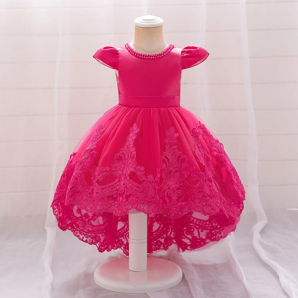 Baby Girls Bow Design Tulle 1st Birthday/Baptism Dresses childrensterritory