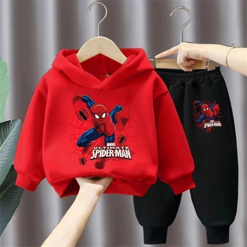 Cartoon Design Hoodies and Soft Pants Warm Outfits for Kids