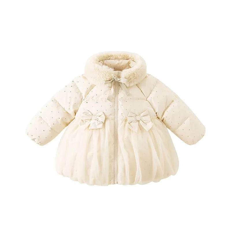 Kids Girls Puffy Antibacterial Down Jacket for Winter Party childrensterritory