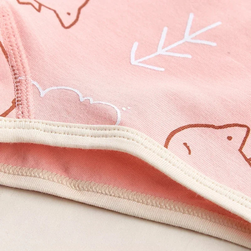 4PCS Little Girls Cotton Breathable Cartoon Briefs childrensterritory