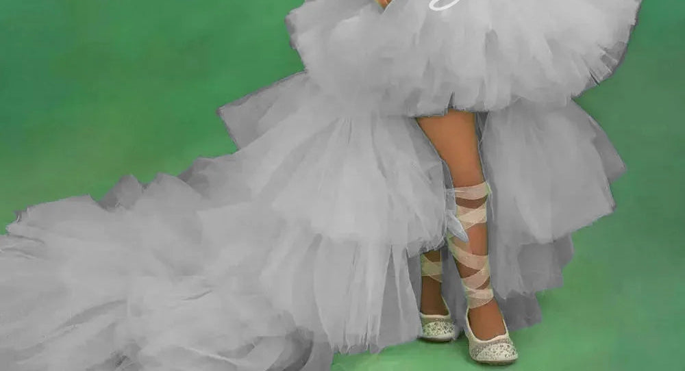 Little Girls Mint Green Tiered High-Low First Communion Gown childrensterritory