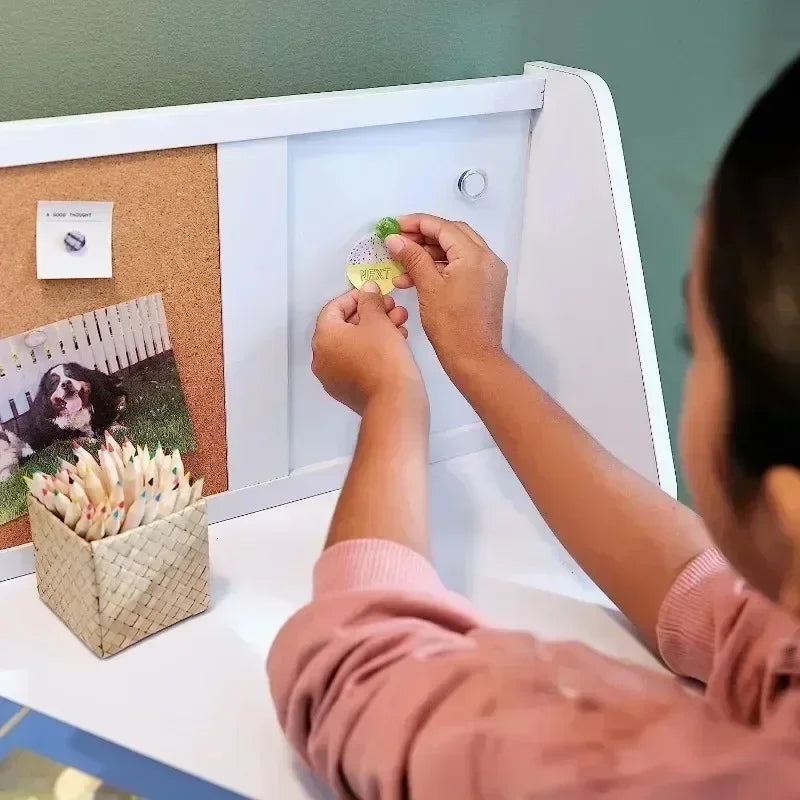 White Wooden Study Desk And Chair For Children childrensterritory