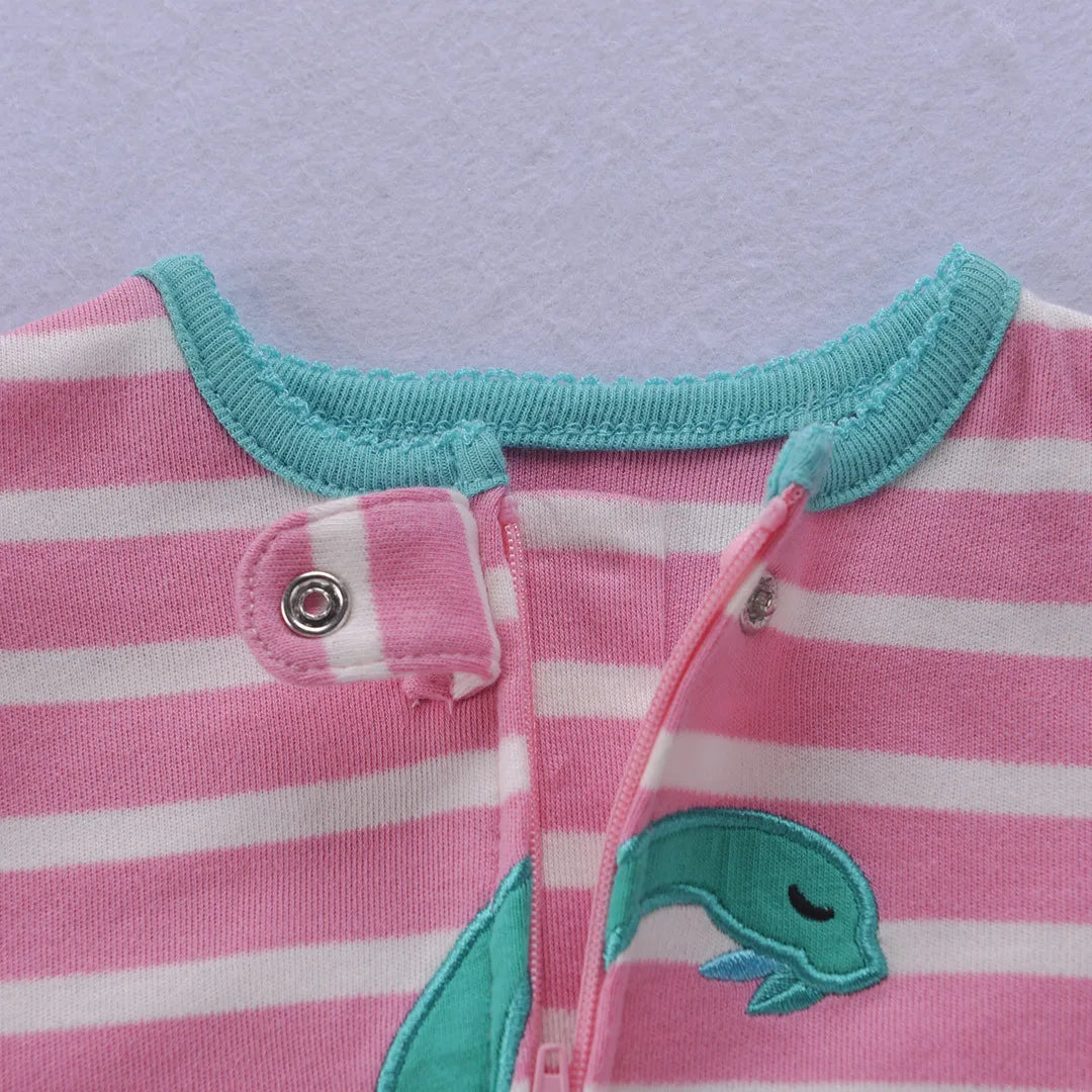 Newborn One-Piece Cotton Rompers with Zipper for All Seasons childrensterritory