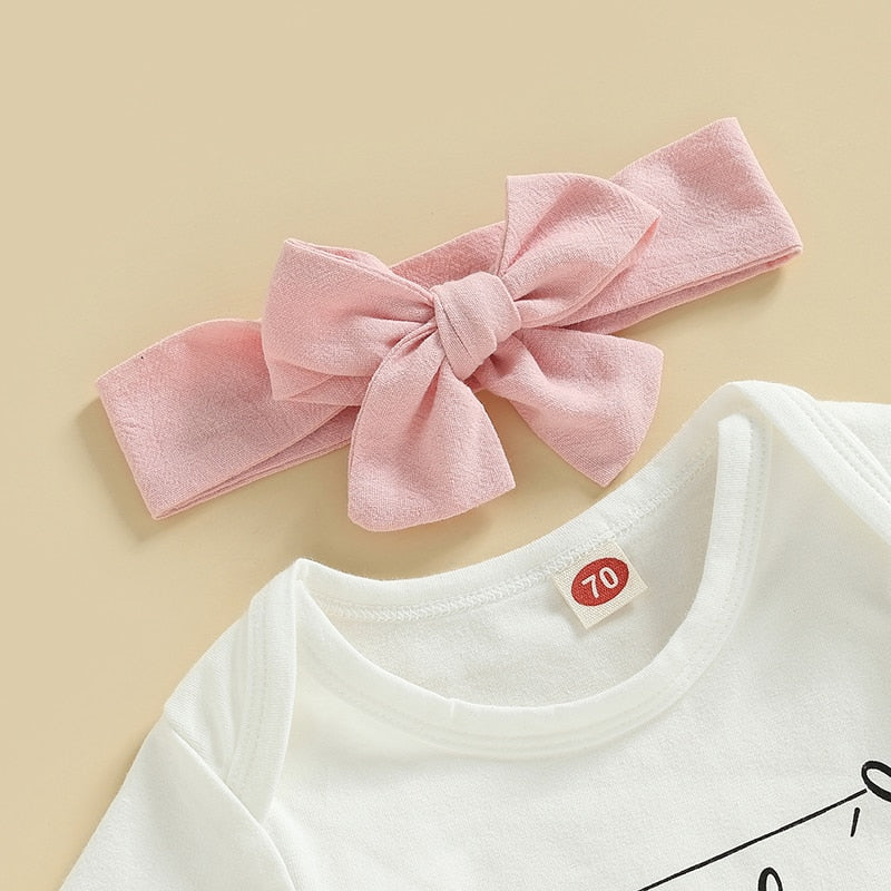 Letter Print Baby Girl 3Pcs Summer Outfit Sets childrensterritory
