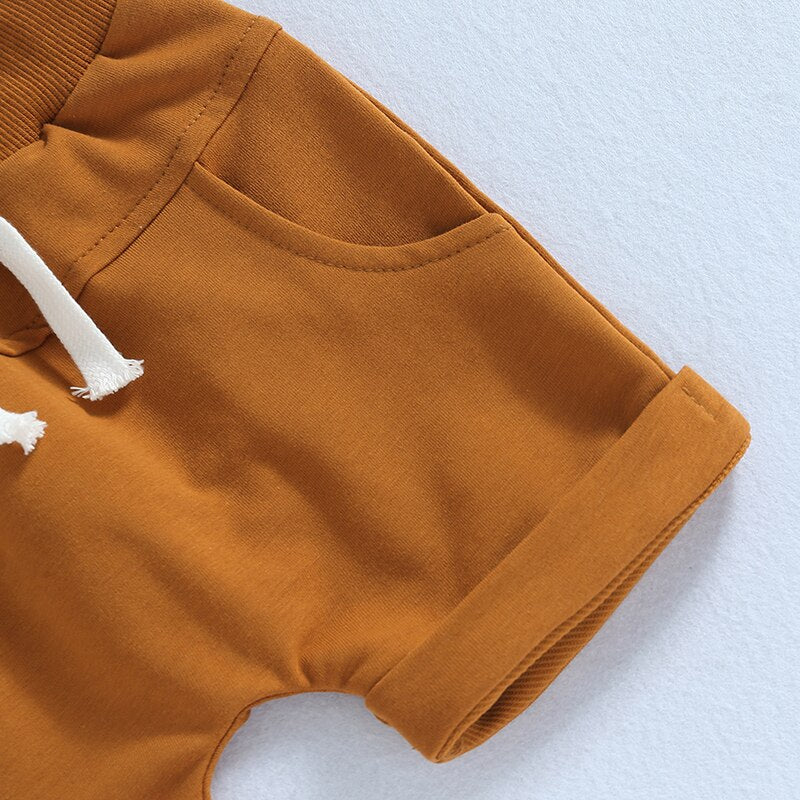 Baby Boy Letter Print T-Shirts and Solid Shorts Summer Set childrensterritory