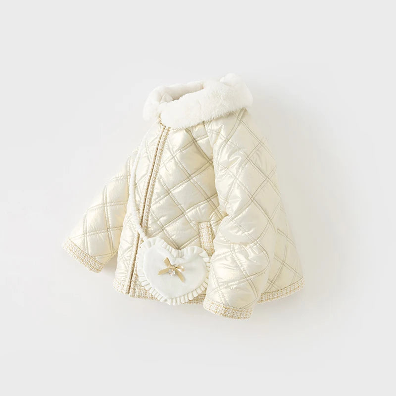 Children Girls Fur Collar Winter Warm Parkas Overcoat childrensterritory