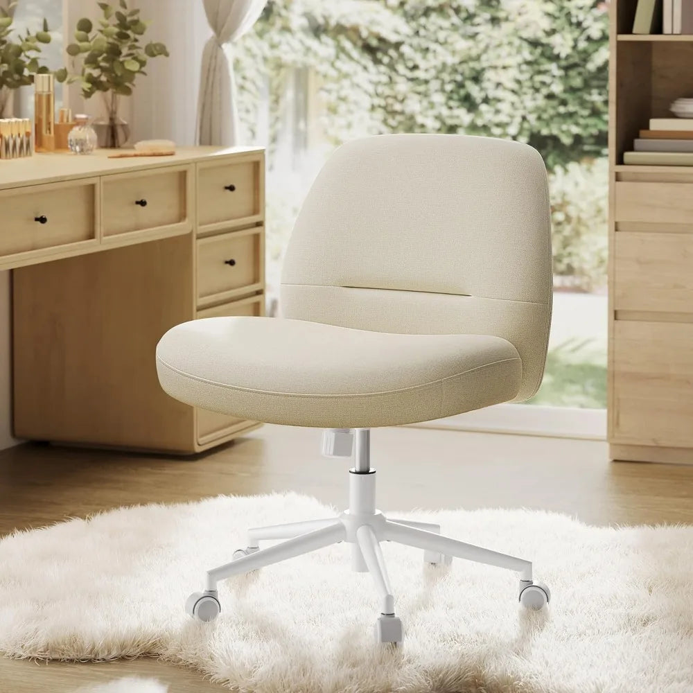 Armless Wide Cross Chair with Wheels for Home Office childrensterritory