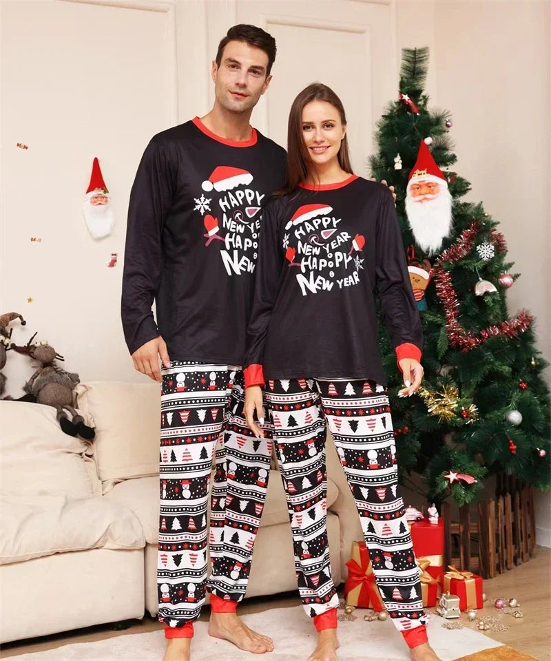 Letter Print Cute Family Matching Cotton Christmas Pajamas childrensterritory