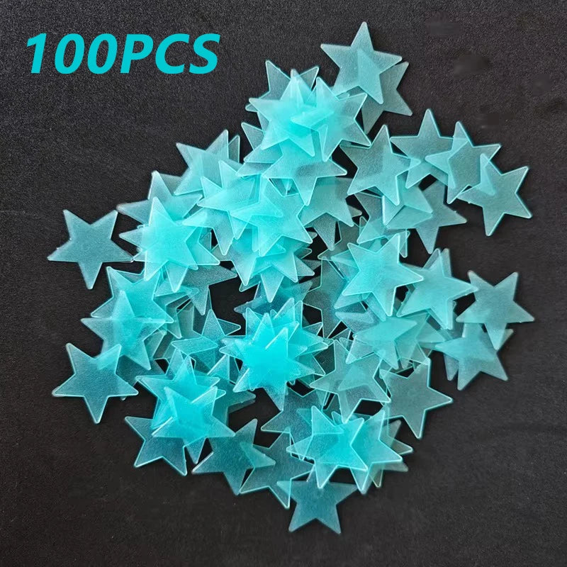 3D Stars Luminous Fluorescent Wall Stickers