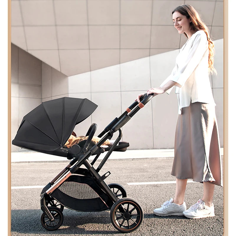 Portable High Landscape One Hand to Recline Baby Stroller