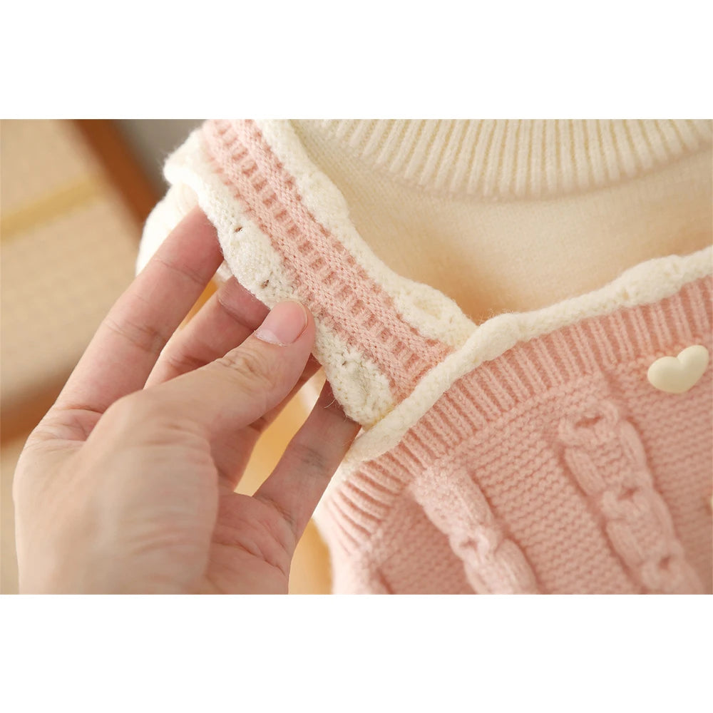Girls’ Long-Sleeved Casual Winter Clothing Set childrensterritory