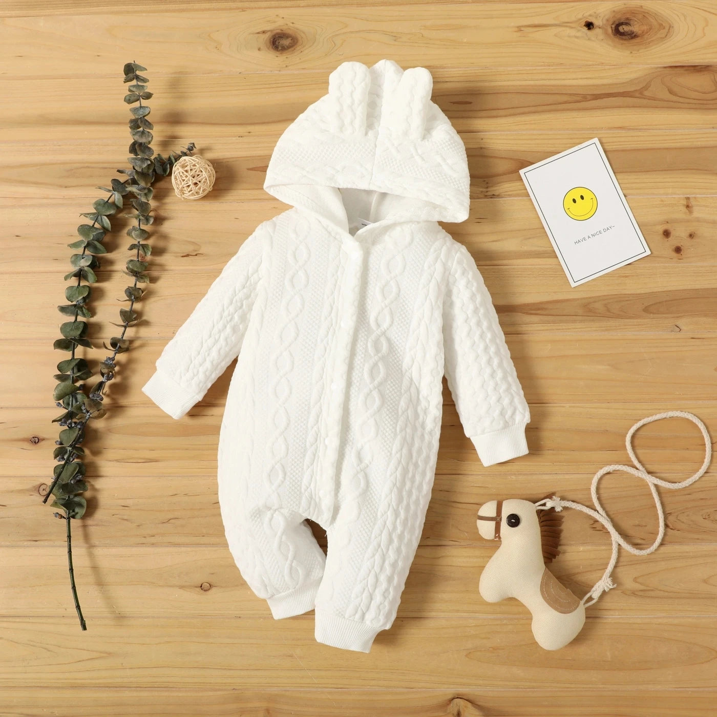 Baby Boys/Girls Lovely Ears Warm Hooded Romper