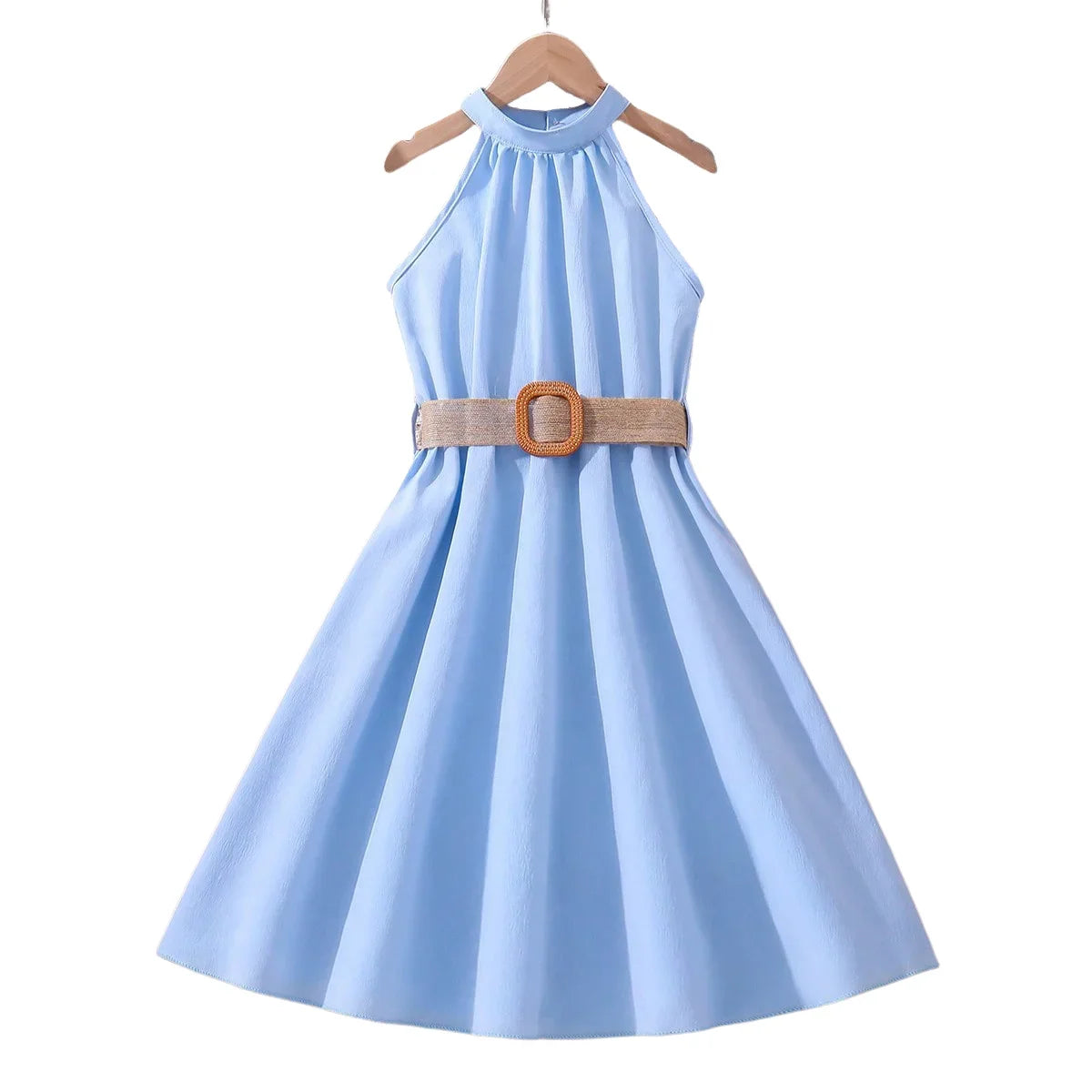Kids Girls Off Shoulder Formal Summer Party Dresses With Belt