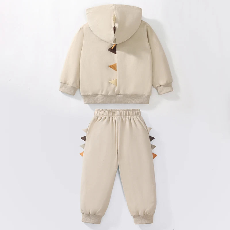 Little Boys Cartoon Dinosaur Design Sweatshirt+ Pant Sets childrensterritory