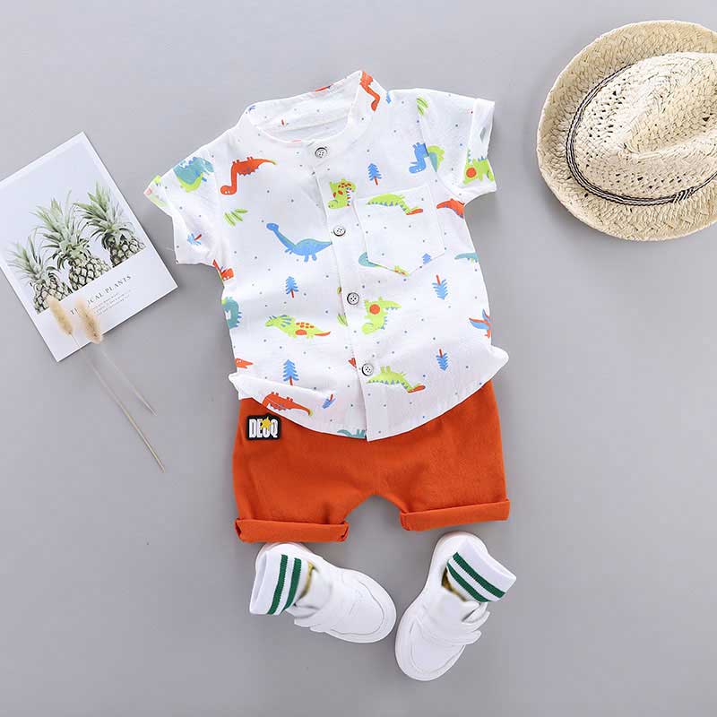 Printed Dinosaur Shirt with Shorts Clothing Set for Baby Boy childrensterritory
