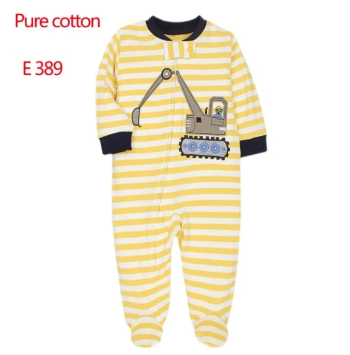 Newborn One-Piece Cotton Rompers with Zipper for All Seasons childrensterritory