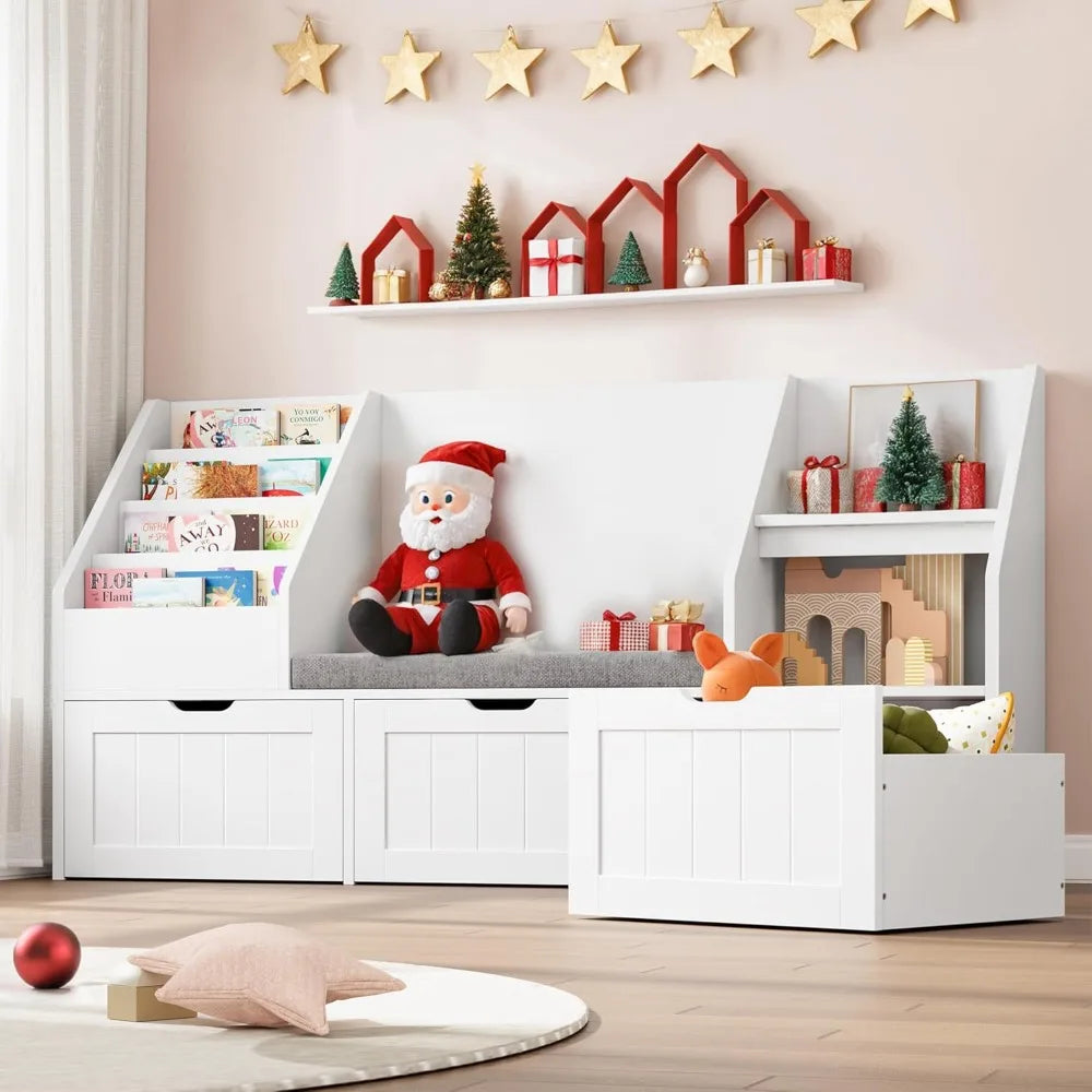 Kids Toy Organizer and Bookshelf with Reading Nook childrensterritory